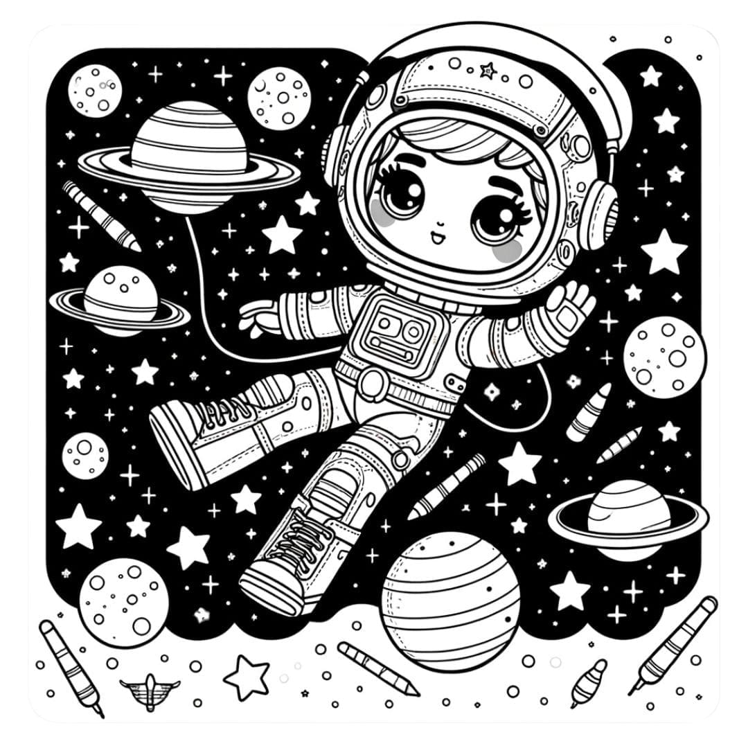 Barbie astronaute à colorier