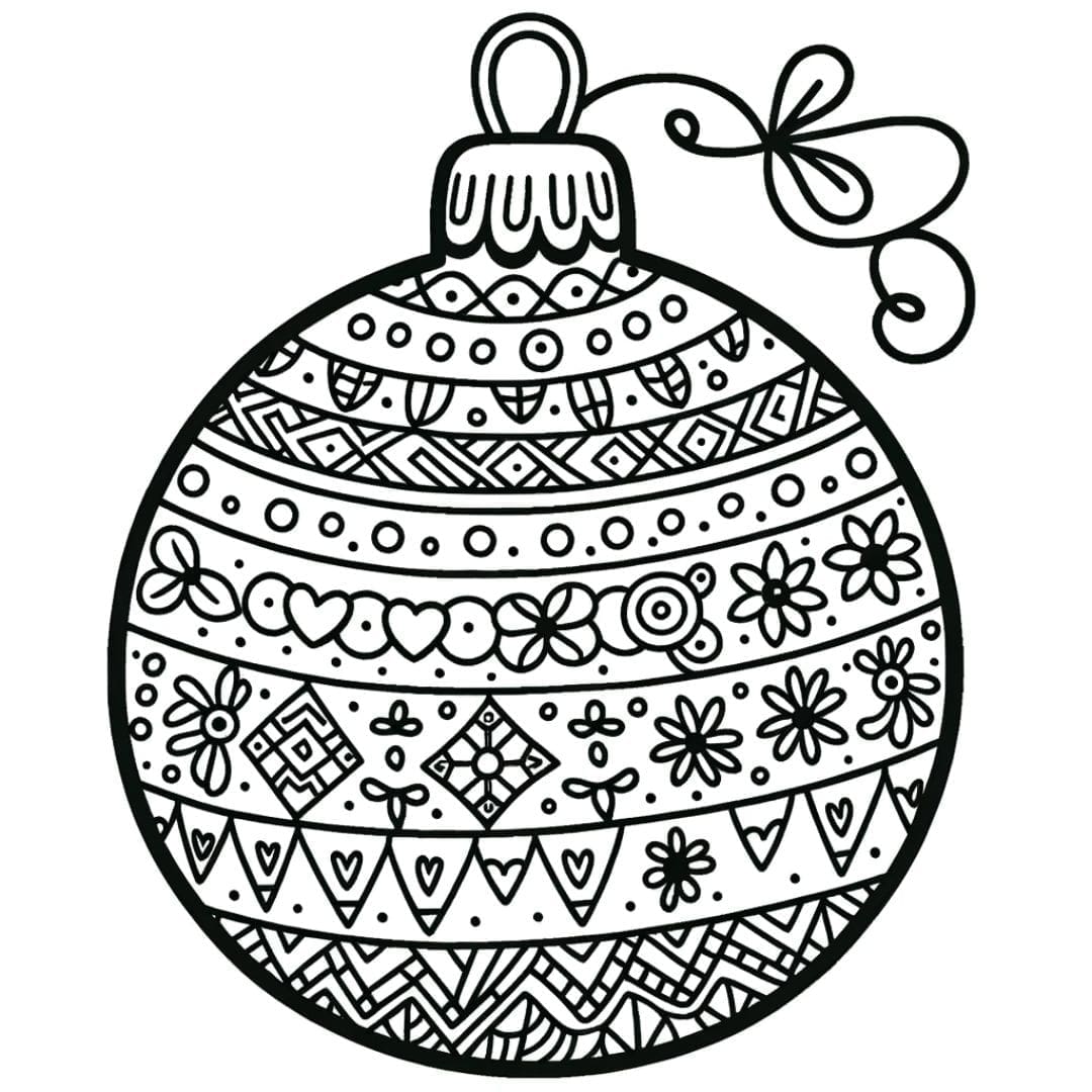 Coloriage facile de boule de Noël pour enfants