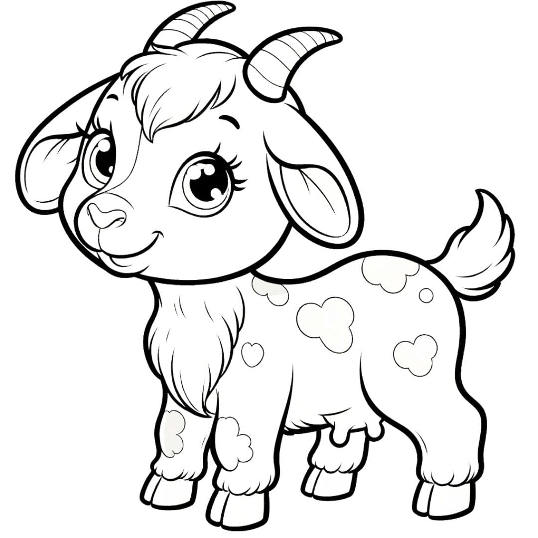 Chèvre de ferme pour coloriage
