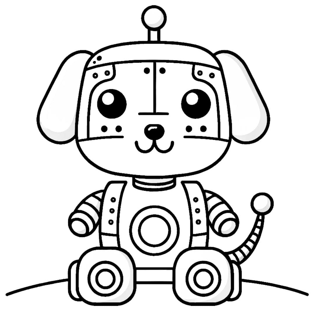 Dessin à colorier d'un robot chien