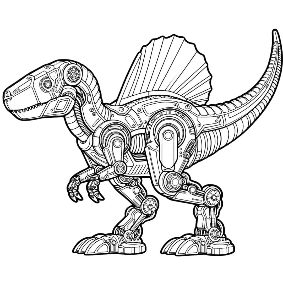 Dessin à colorier d'un robot Spinosaurus