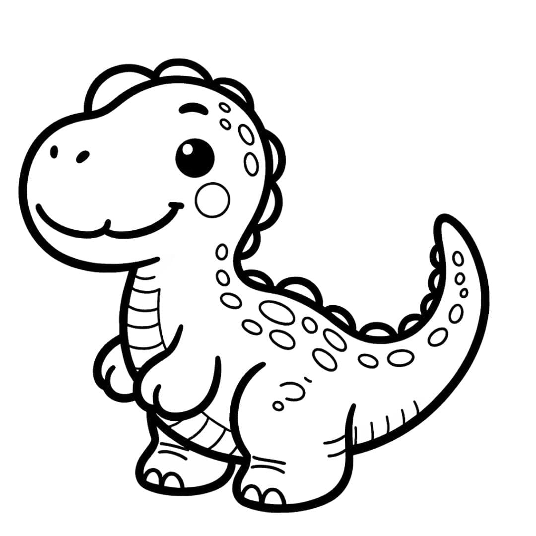 Coloriage simple de dinosaure pour enfants