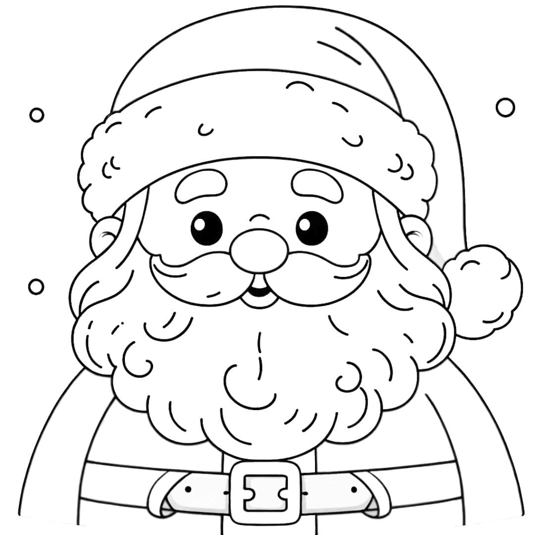 Coloriage festif Père Noël facile pour enfants