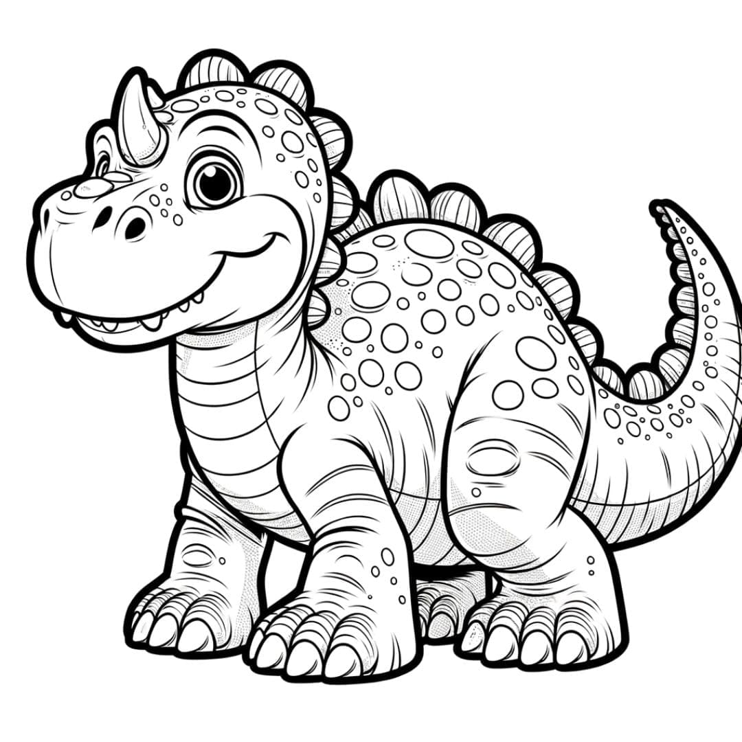 Grand dinosaure à colorier pour enfants