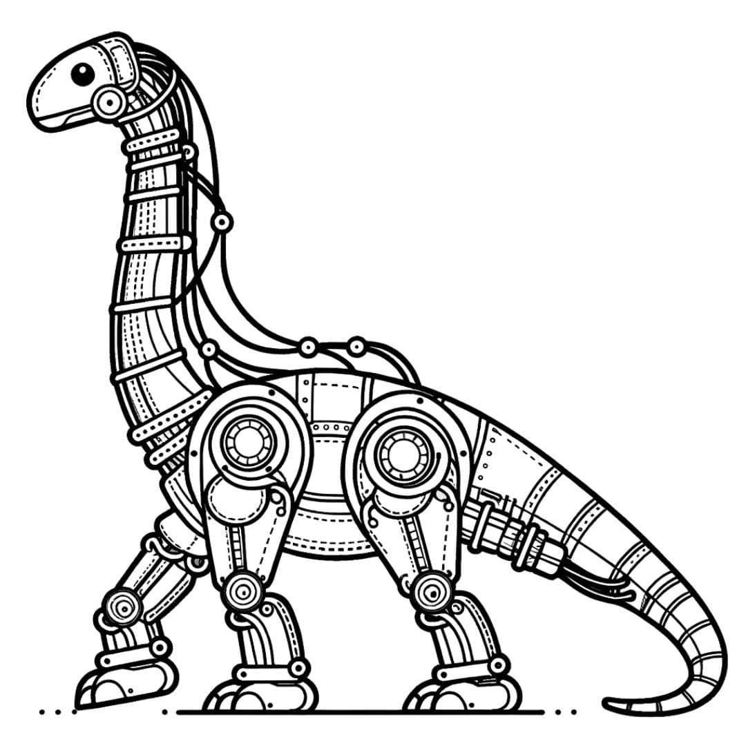 Dessin à colorier d'un robot Diplodocus