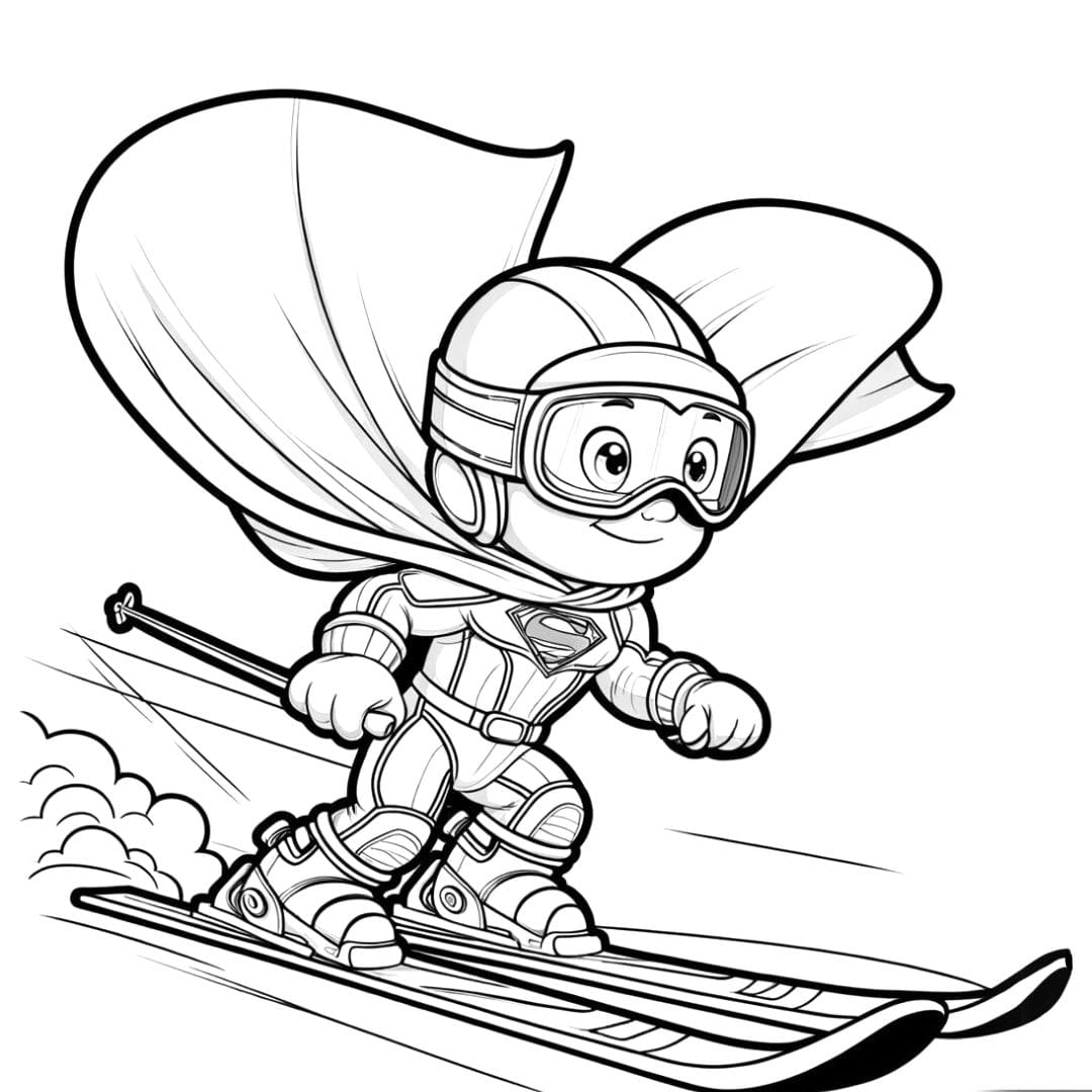 Skieur déguisé en super-héros sur les pistes
