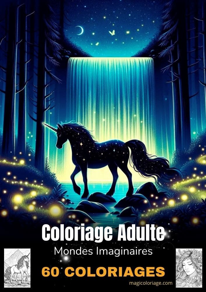 Couverture du livre de coloriage pour Adulte Mondes Imaginaires