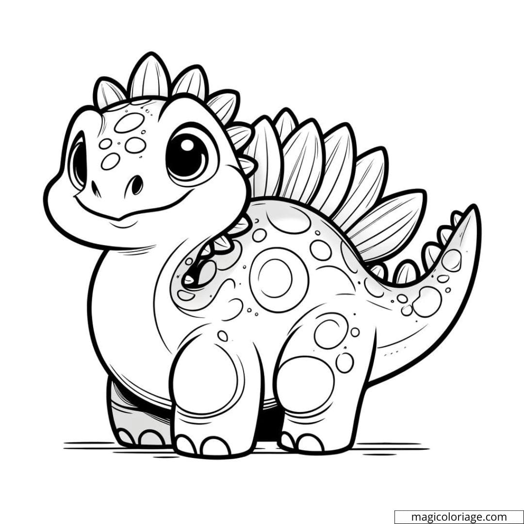 Ankylosaure avec queue épineuse, parfait pour colorier