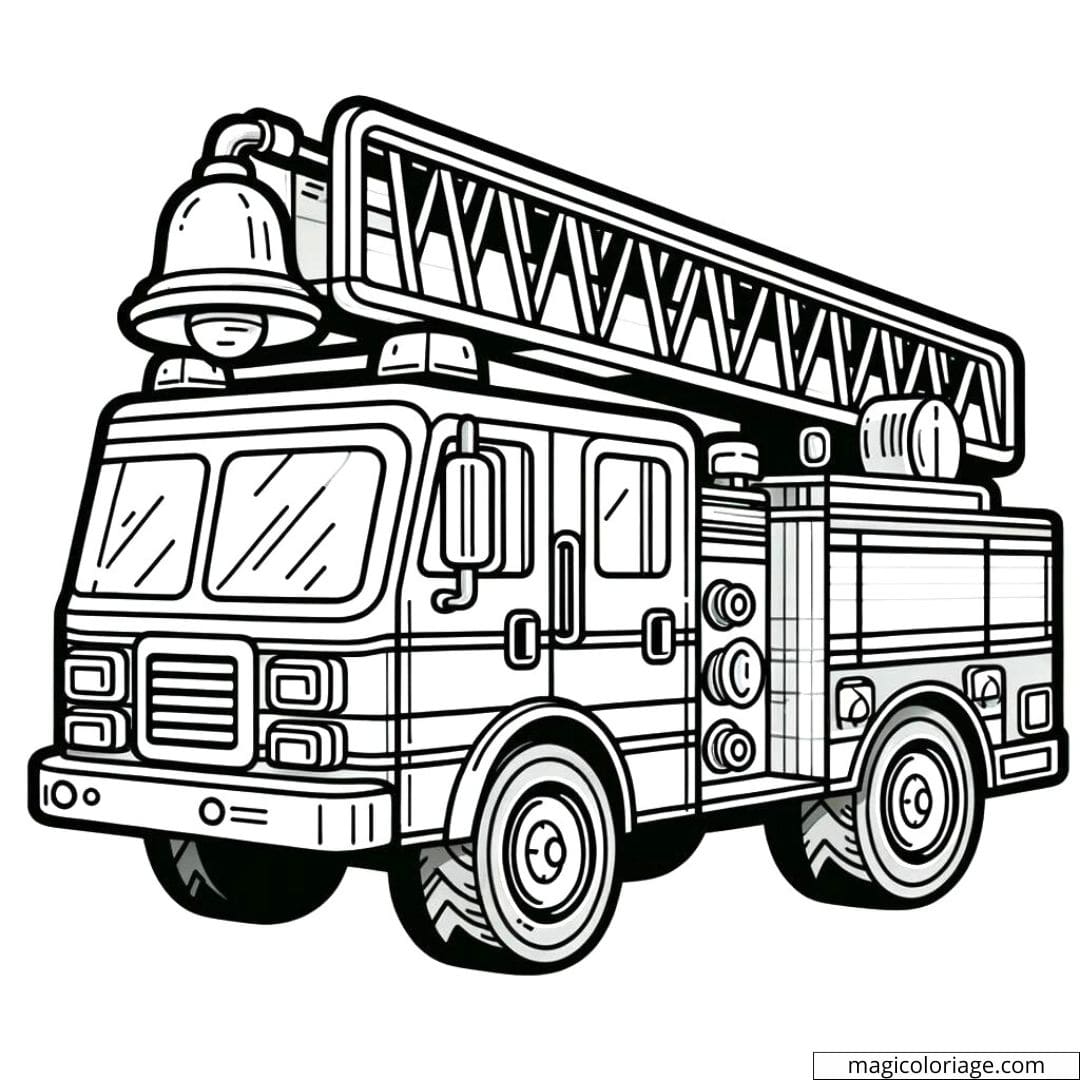 Camion de pompier à colorier