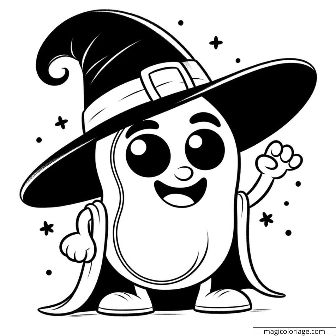 Halloween coloring of magic beans for kindergarten