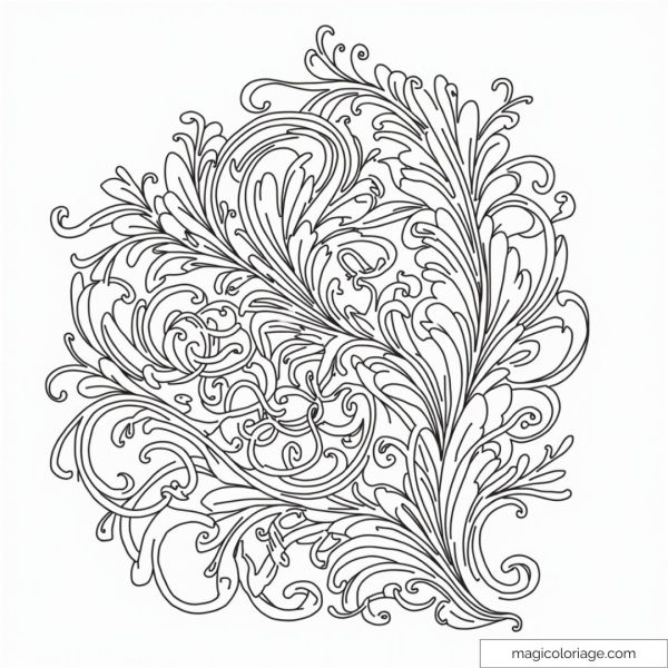 Complex mandala image to color for relaxation and creativity.