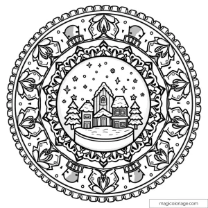 Christmas Mandala Coloring Pages