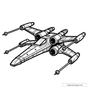 Dessin de vaisseau spatial X-Wing emblématique