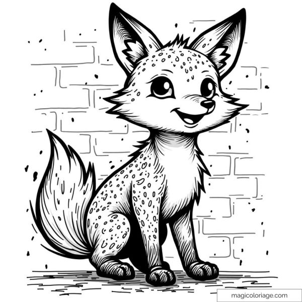 Coloring of a cute fox