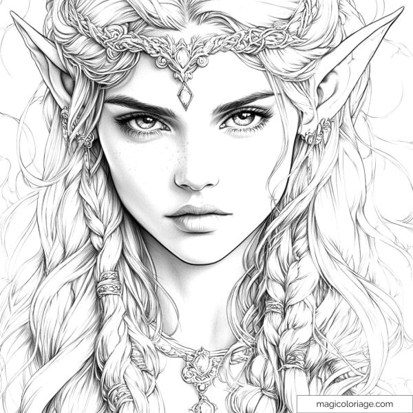 Elf princess with tiara and pointy ears