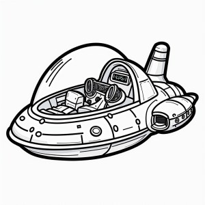 Un vaisseau spatial amusant à colorier