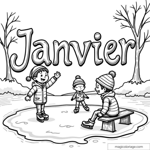 Children on ice in January