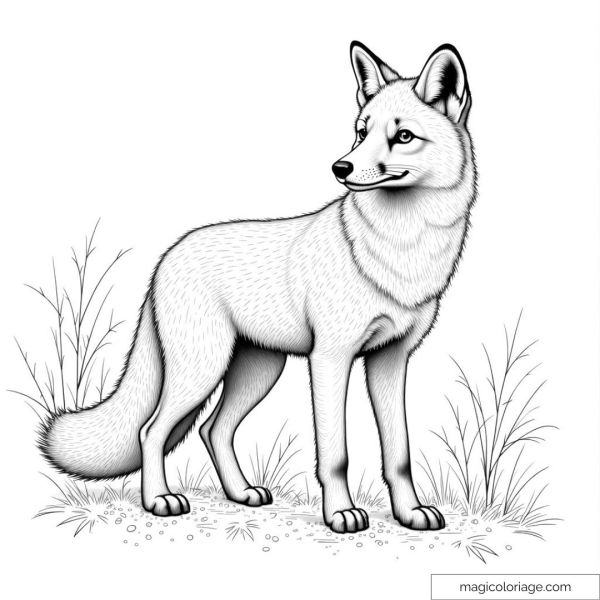 A curious fox standing in a natural setting