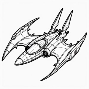 Vaisseau spatial futuriste avec des ailes et un cockpit