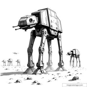 AT-AT Star Wars avec paysage enneigé