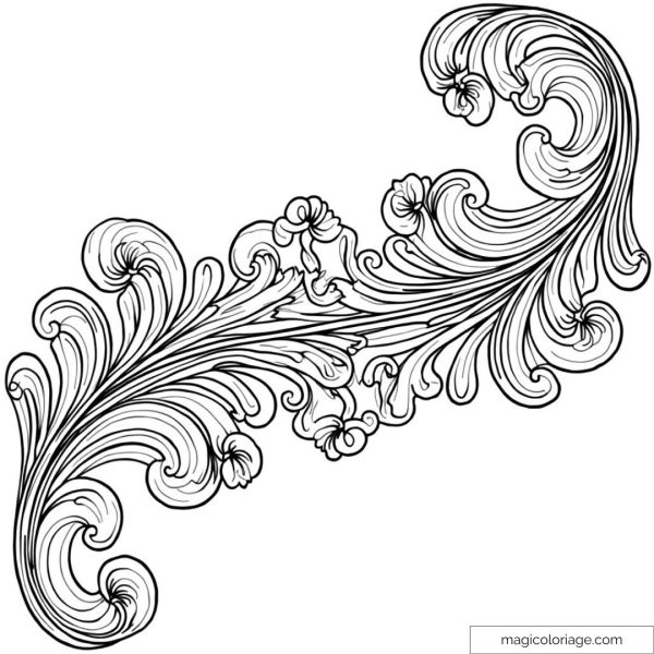 Intricate floral pattern to color