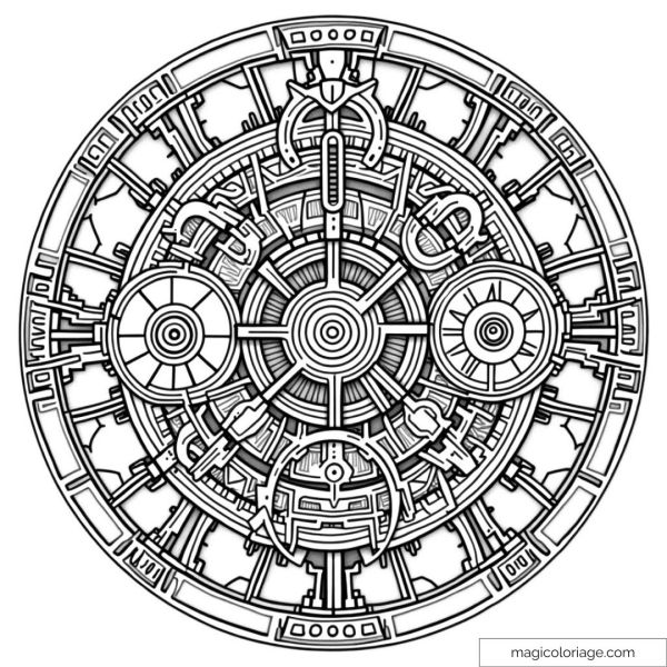 Image of a complex mechanical mandala with detailed gears and patterns