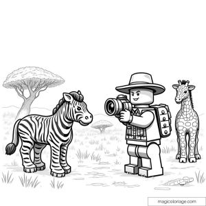 Lego safari drawing with zebra