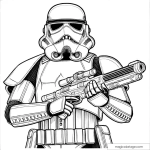 Dessin de Stormtrooper armé de Star Wars à colorier