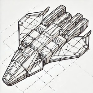 Un vaisseau spatial stylisé et futuriste