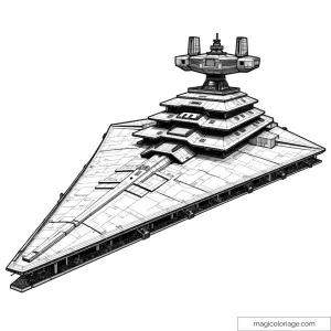 Dessin de vaisseau spatial Star Wars à colorier