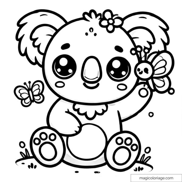 Koala with butterflies