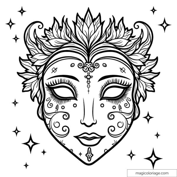 Venetian mask decorated with detailed and elegant patterns