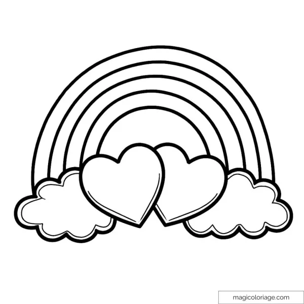Rainbow coloring page