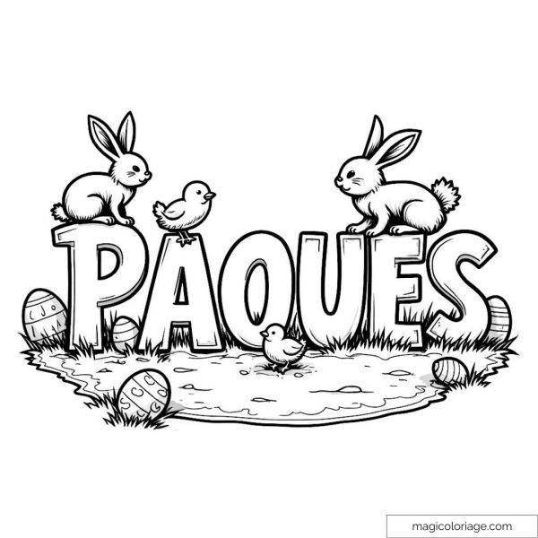 Easter picture with rabbits