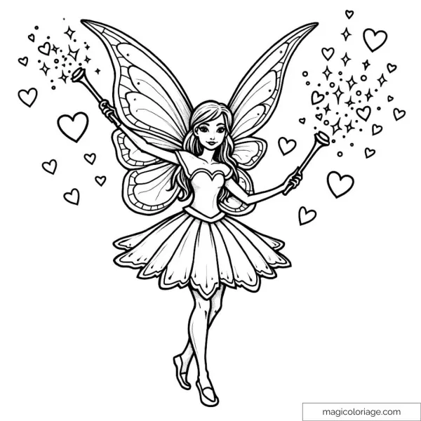 Fairy with wings and stars