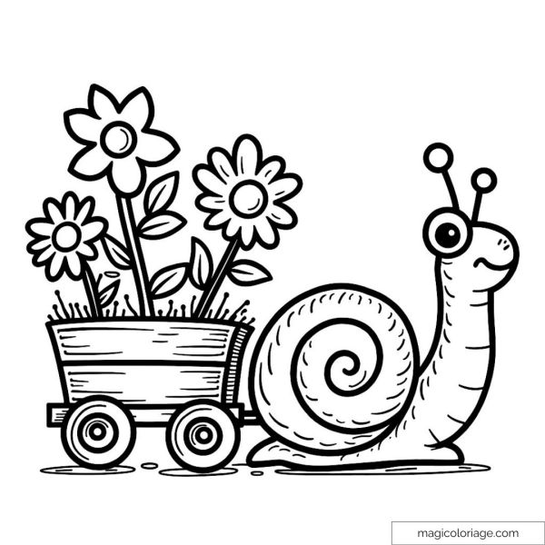 Snail coloring pages, free printable drawings