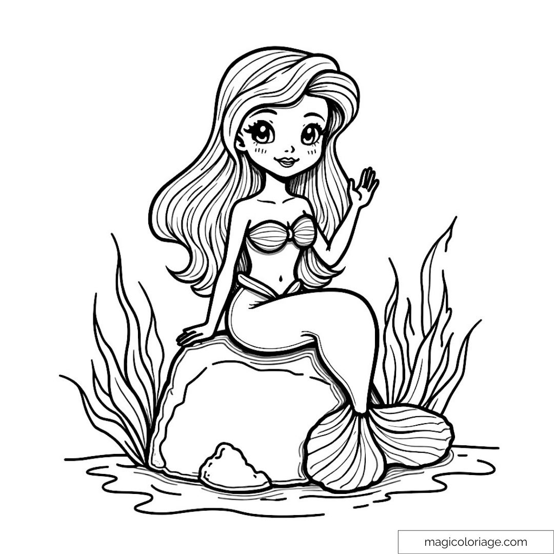 Colorea a Ariel la Sirenita: Magia submarina para niños