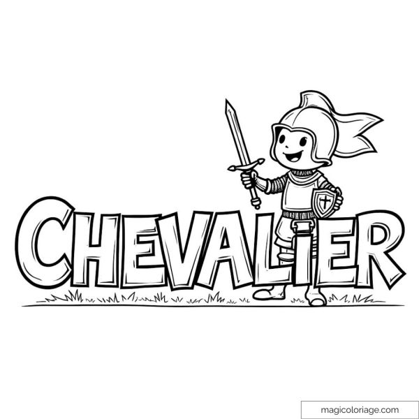 Smiling knight in armor with sword