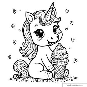 Easy Kawaii Unicorn Coloring Pages