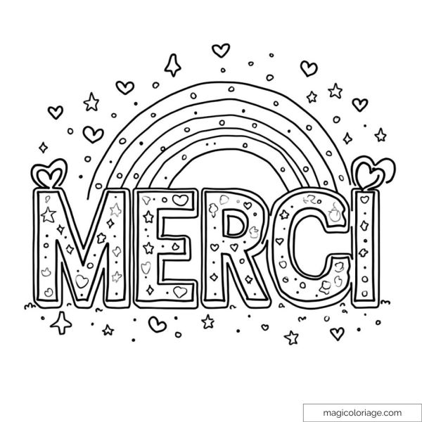 Coloriage Merci Arc en Ciel Lettre Et C ur Colorier Coloriage Merci Arc en Ciel Lettre Et C ur Colorier