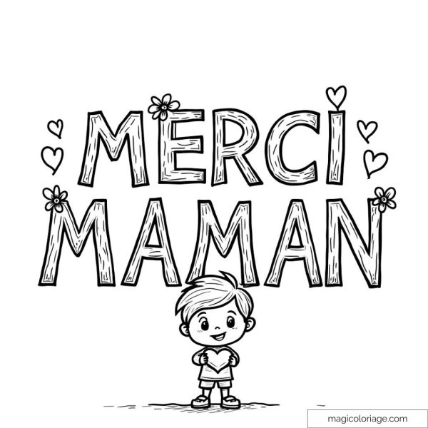 Drawing "Thank you Mom" ​​with child