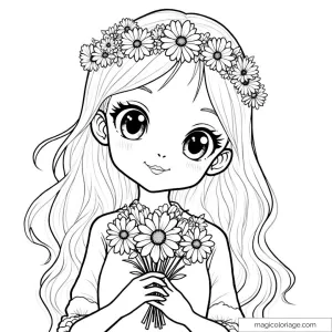 Kawaii Girl Coloring Pages