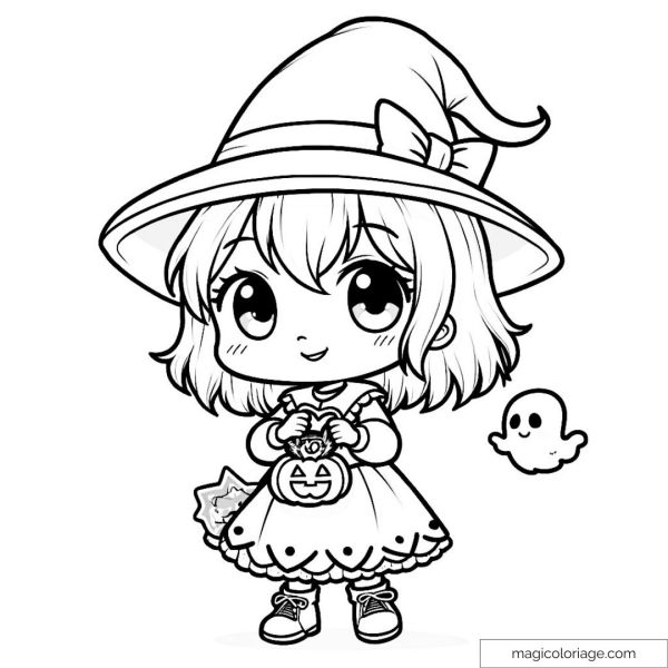 Little chibi witch with hat