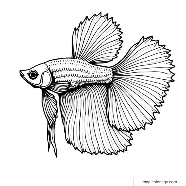 Detailed Betta Fish with Large Fins