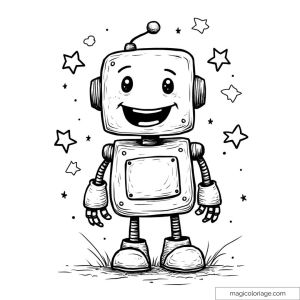 Robot amical sous les étoiles