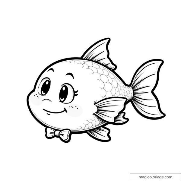 Smiling fish coloring page
