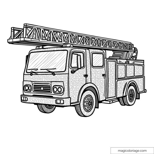Fire truck with large ladder