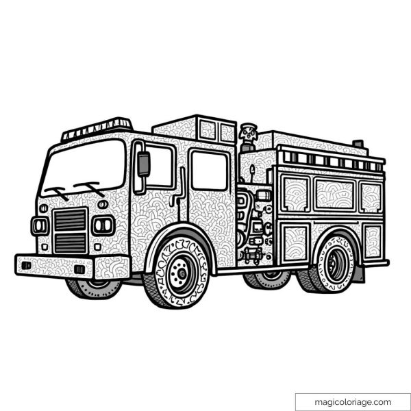 Intricately patterned fire truck