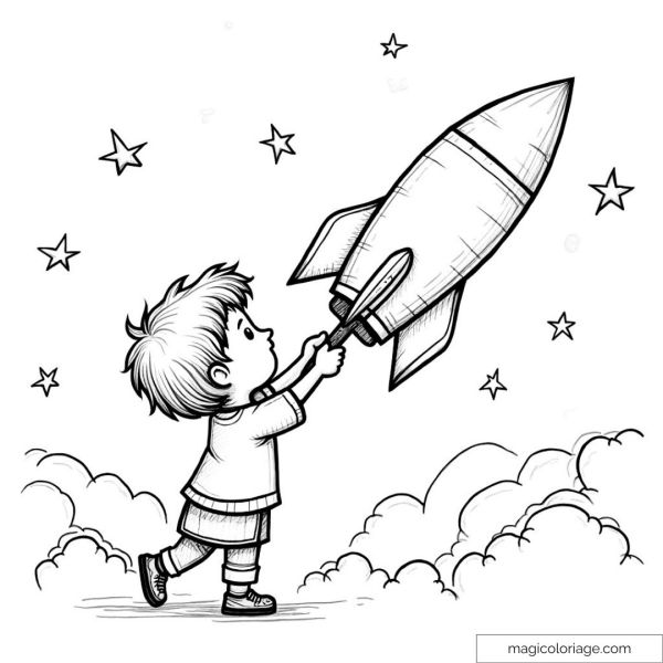 Dessin à colorier avec enfant