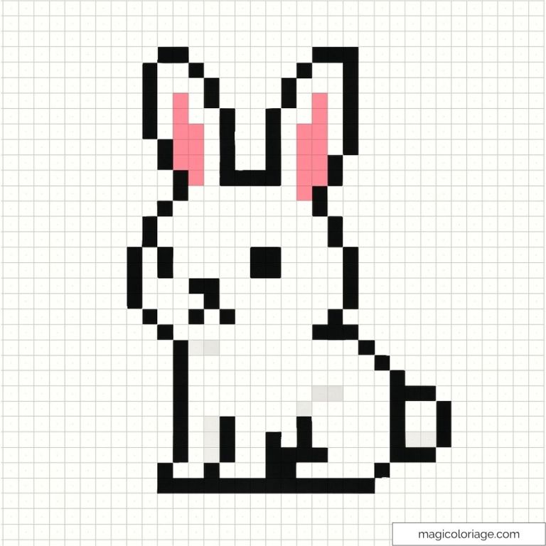 Pixel Art Animal Coloring Pages - 45 Printable Drawings (Free PDF)